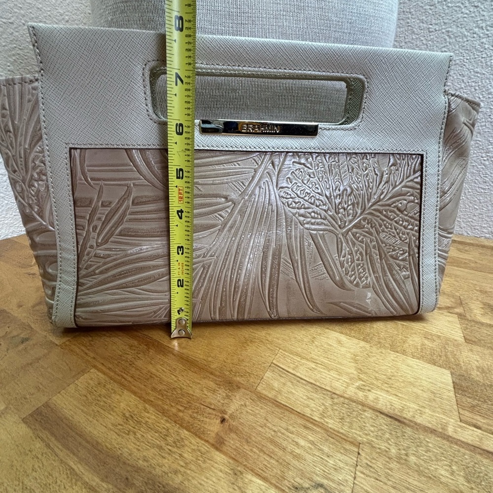Brahmin Mod Claire Clutch Moonlight Metallic Palm Embossed Leather - Picture 10 of 16